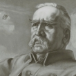 Obraz Czesława Kuryatty przedstawiający portret marszałka Józefa Piłsudskiego. ...