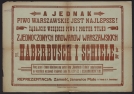 Ulotka promocyjna browaru Haberbusch i Schiele (lata dwudzieste XX w.)