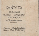 Alfred Stadler "Kantata na X. Zjazd Polskich Inżynierów Kolejowych w Stanisławowie" (strona tytułowa)