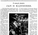 Pierwsza strona katolickiego czasopisma z 1905 roku z artykułem o  królu Janie II Kazimierzu.
