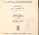 Katalog wystawionych na sprzedaż dzieł z kolekcji zmarłego Wojciecha Kolasińskiego.