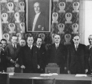 Konferencja prasowa w Ministerstwie Pracy i Opieki Społecznej w Warszawie na temat umowy polsko-niemieckiej o ubezpieczeniach społecznych 17.06.1931 roku.
