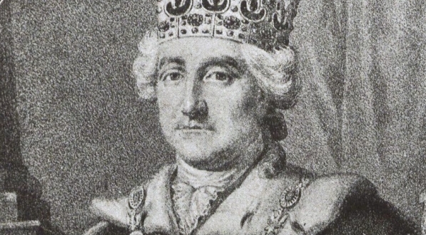  "Król Stanisław August Poniatowski (według współczesnego portretu Bacciarellego)."  