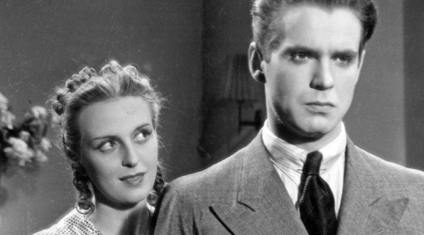  Elżbieta Barszczewska i Witold Zacharewicz w filmie Michała Waszyńskiego "Profesor Wilczur" z 1938 roku.  