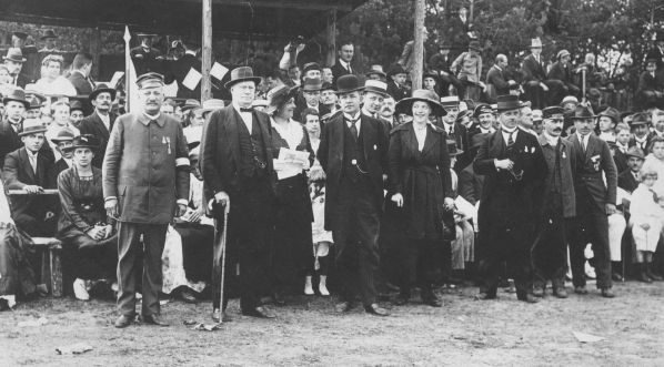  Zlot członków Towarzystwa Gimnastycznego "Sokół" w Panewnikach w 1919 roku.  